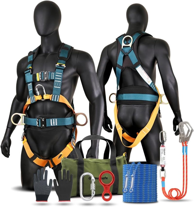 Golmudsafe Fall Protection Harness,Safety Harness Fall Protection for Construction/Roofing/Electrical Work,Upgrade Detachable Cushion bag&extra 30FT Rope - Image 2